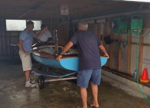 Weighing to maintian one design integrity - 60th Zephyr Nationals - Manly, April 2016 photo copyright Zephyr Owners Association taken at  and featuring the  class