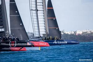 Artemis Racing and AC45 Turbo together with Oracle team USA photo copyright Sander van der Borch / Artemis Racing taken at  and featuring the  class