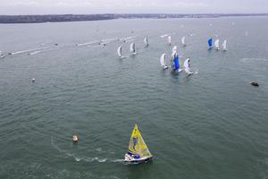 Skipper Macif co-skippered by Yoann Richomme and Charlie Dalin takes an early lead on the fleet. photo copyright Alexis Courcoux taken at  and featuring the  class