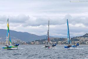 Fleet in action in Cannes - 2016 Flying Phantom Series photo copyright  Pierrick Contin http://www.pierrickcontin.fr/ taken at  and featuring the  class