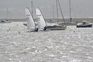 Nev Herbert leads Peter Barton into the second corner photo copyright Neil Hardie taken at  and featuring the  class