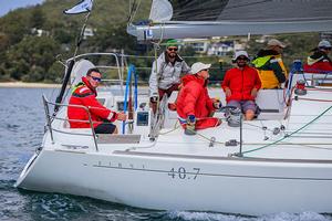 L'Attitude Jon Short on the helm - 2016 Sail Port Stephens photo copyright Saltwater Images taken at  and featuring the  class