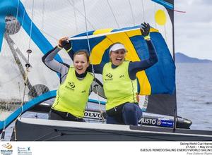 Swedish smiles - Lisa Ericson and Hanna Klinga photo copyright  Jesus Renedo / Sailing Energy http://www.sailingenergy.com/ taken at  and featuring the  class