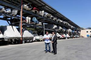 Mayor Eduardo Paes and sports minister Ricardo Leyser present the new dry stacks for boats. photo copyright City Hall/Beth Santos taken at  and featuring the  class
