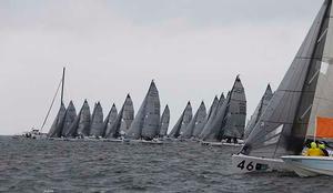 It’s hard to slide a piece of paper between the Melges 24 racing teams.  Lose an inch?  Lose the race. photo copyright Tim Wilkes taken at  and featuring the  class