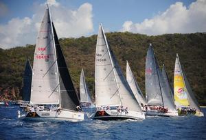 A competitive fleet in CSA Racing 2 on the final day of the BVI Spring Regatta photo copyright Todd VanSickle / BVI Spring Regatta http://www.bvispringregatta.org taken at  and featuring the  class