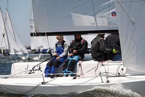 Thirteen-year-old helmsman Gannon Troutman (Gloucester, VA) ended the regatta tied with World Champion Julian Fernandez Neckelmann, but lost on a tiebreaker in the competitive J/70 fleet. Neckelmann but lost on countback in the competitive J/70 fleet photo copyright Tim Wilkes taken at  and featuring the  class