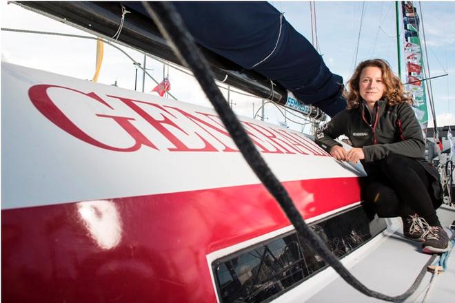 Franco-German sailor Isabelle Joschke aboard her Class40 yacht, Generali-Horizon Mixité - The Transat bakerly © Lloyd Images