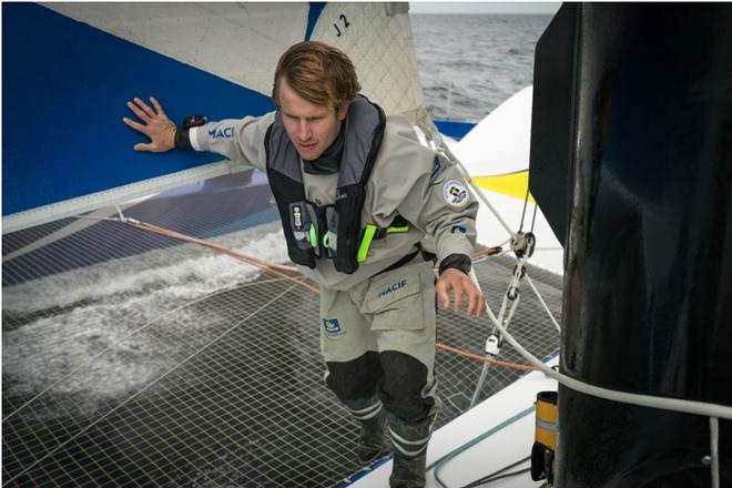 François Gabart aboard the trimaran MACIF - The Transat bakerly ©  Yann Riou / Macif