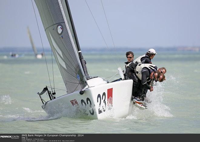 Matteo Ivaldi was helming Franco Rossini's Blu Moon to the victory of the 2014 Melges 24 Europeans  ©  Pierrick Contin http://www.pierrickcontin.fr/