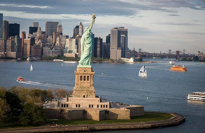 Stunning backdrop for the start of the New York - Vendee  &copy; SW