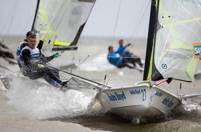 49er fleet in action on day one - 2016 Delta Lloyd Regatta © Delta Lloyd Regatta - Sander van der Borch http://www.sandervanderborch.com