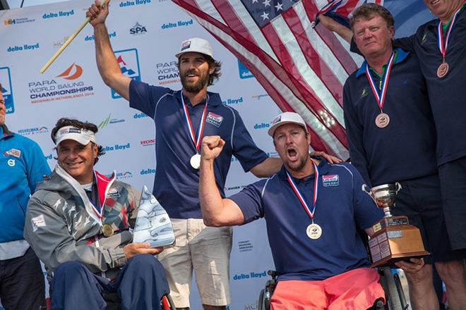 Rick Doerr (Clifton, N.J.), Brad Kendell (Tampa, Fla.) and Hugh Freund (South Freeport, Maine), U.S. Paralympic Team & US Sailing Team Sperry (national team)  © Jasper van Staveren / Delta Lloyd Regatta