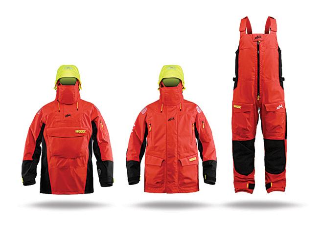 Jacket, Smock and Trousers of Zhik’s Isotak Ocean range. © Zhik