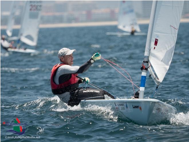 Fleet in action on opening day - 2016 Laser Standard Masters World Championship © 2016 JLDigitalMedia.net