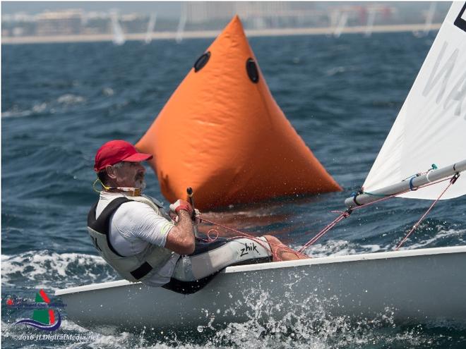 Fleet in action on opening day - 2016 Laser Standard Masters World Championship © 2016 JLDigitalMedia.net