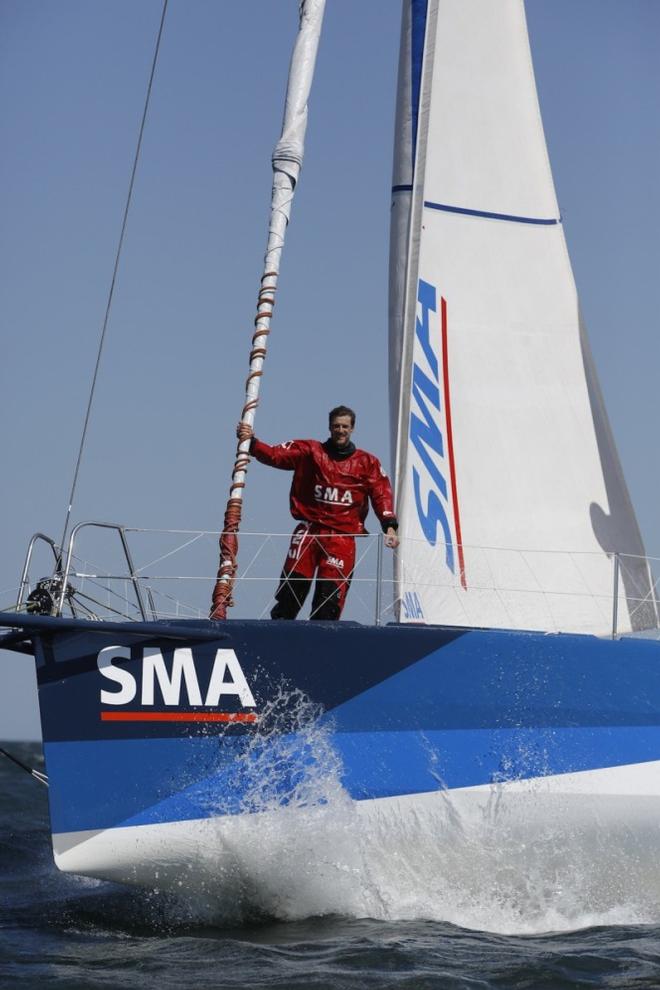 Paul Meilhat, skipper of the IMOCA SMA, is now qualified for the Vendee Globe after completing the 'Transat Bakerly' solo transa © Mark Lloyd / DPPI / SMA