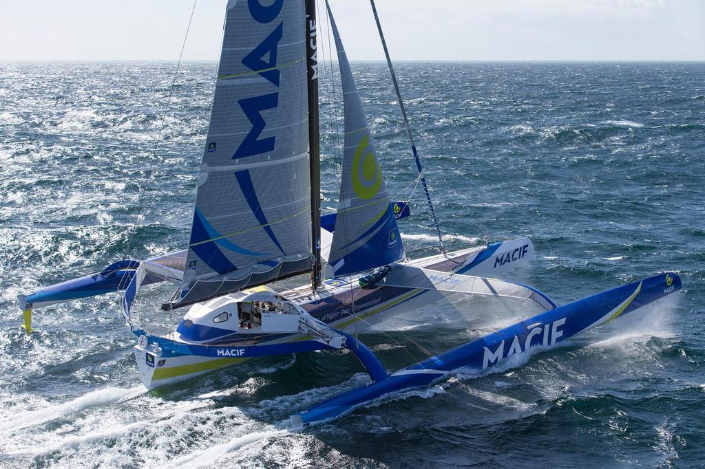 Trimaran MACIF in action - The Transat bakerly photo copyright  Jean-Marie Liot / DPPI / Macif taken at  and featuring the  class