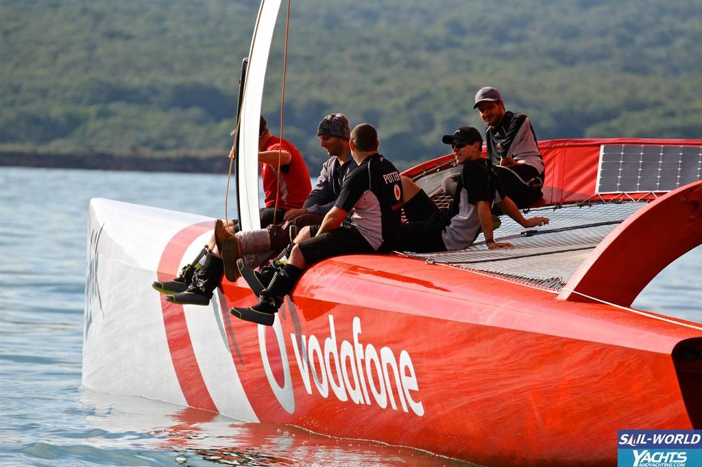 TeamVodafoneSailing in quieter conditions at the start of the ANZ Fiji Race photo copyright Richard Gladwell www.photosport.co.nz taken at  and featuring the  class