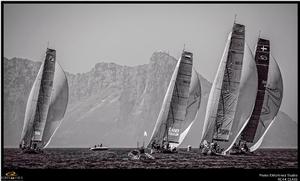 Fleet racing near Gibraltar – RC44 Puerto Sotogrande Cup 2014 photo copyright  Martinez Studio / RC44 Class taken at  and featuring the  class