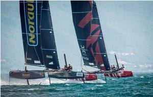 Norauto and Team Tilt neck and neck - 2016 GC32 Riva Cup photo copyright Loris Von Siebenthal / GC32 Racing Tour taken at  and featuring the  class