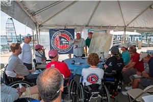 Clagett coaches Bill Shore and Brian Todd working with 2.4mR sailors - C. Thomas Clagett, Jr. Memorial Clinic and Regatta photo copyright  Billy Black / Clagett Regatta taken at  and featuring the  class