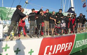 ClipperTelemed+ celebrates with Stormhoek - 2015 -16 Clipper Round the World Yacht Race photo copyright Clipper Round The World Yacht Race http://www.clipperroundtheworld.com taken at  and featuring the  class