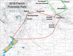 2018 Doyle French Polynesia Rally - Route map photo copyright Island Cruising Association New Zealand taken at  and featuring the  class