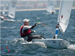 Fleet in action on opening day - 2016 Laser Standard Masters World Championship photo copyright 2016 JLDigitalMedia.net taken at  and featuring the  class