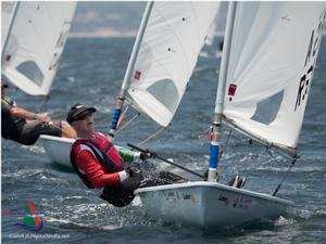 Fleet in action on opening day - 2016 Laser Standard Masters World Championship photo copyright 2016 JLDigitalMedia.net taken at  and featuring the  class