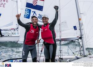 Sime Fantela and Igor Marenic - 2016 Sailing World Cup Weymouth and Portland photo copyright  Jesus Renedo / Sailing Energy http://www.sailingenergy.com/ taken at  and featuring the  class