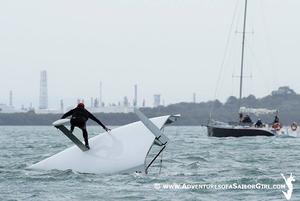 York capsized immediately after race five photo copyright Nic Douglass / www.AdventuresofaSailorGirl.com taken at  and featuring the  class