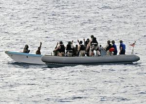 A US Navy search and seizure team members apprehend suspected pirates in the Gulf of Aden photo copyright Jason R. Zalasky (Navy Visual News Service (NVNS) taken at  and featuring the  class