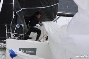 Action on the bow of J/111 UK National Champion, Stuart Sawyer's Black Dog - 2016 Landsail Tyres J-Cup photo copyright  Tim Wright / Photoaction.com http://www.photoaction.com taken at  and featuring the  class