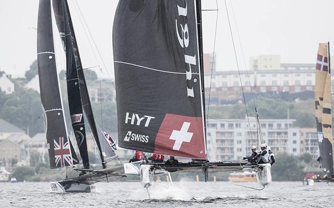 Alinghi were knocked off the Act 3 podium after four days of adrenaline-fuelled racing on Cardiff Bay for Act 3, Cardiff, however the Swiss team still sit in third overall. © Lloyd Images