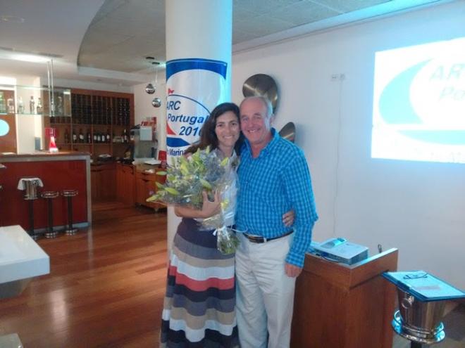 Marina de Lagos manager Ingrid Fortunado with World Cruising Club's Managing Director Andrew Bishop. Together ARC Portugal was created 22 years ago © World Cruising Club
