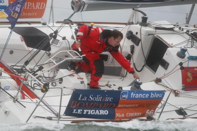 Nick Cherry races over the startline in Cowes. - Solitaire Bompard Le Figaro © Artemis Offshore Academy