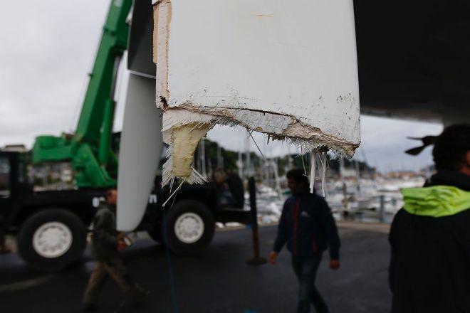 Artemis 43 sustains damage to her starboard rudder while being free from a rock in the Chanel du Four - 2016 Solitaire Bompard Le Figaro © Artemis Offshore Academy