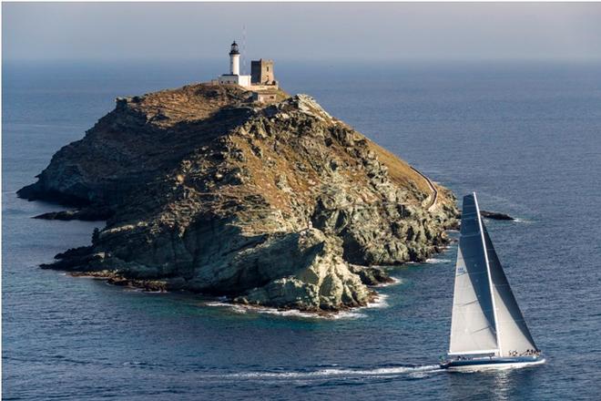 Magic Carpet Cubed was the first of the 268 competing yachts to round the Giraglia - 2016 Giraglia Rolex Cup © Quinag