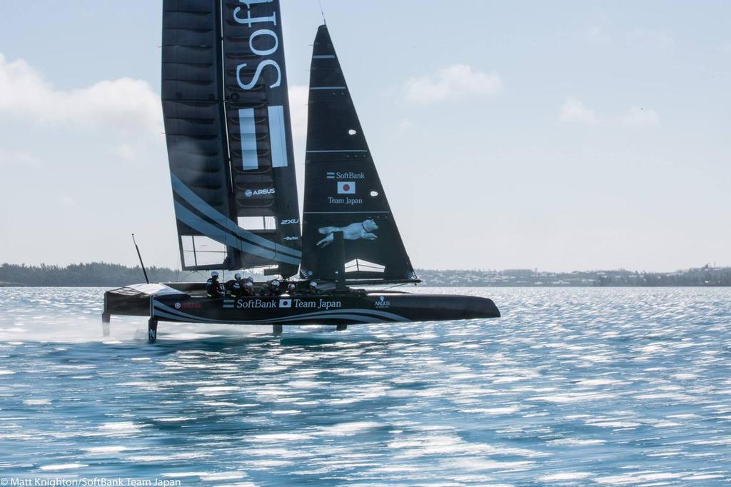  - Softbank Team Japan sailing in bermuda using OTUSA's first AC45-S © SoftBank Team Japan