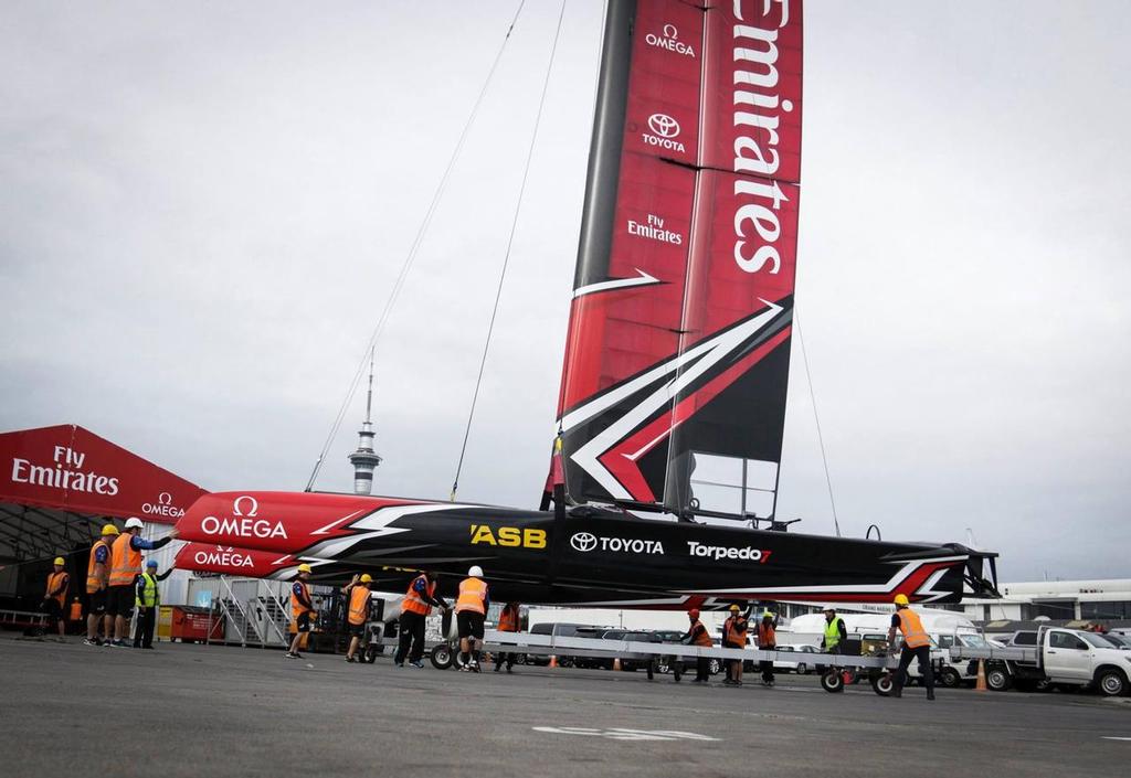 Emirates Team NZ - AC45S launch - Waitemata Harbour, June 2016 - photo © Hamish Hooper/Emirates Team NZ http://www.etnzblog.com