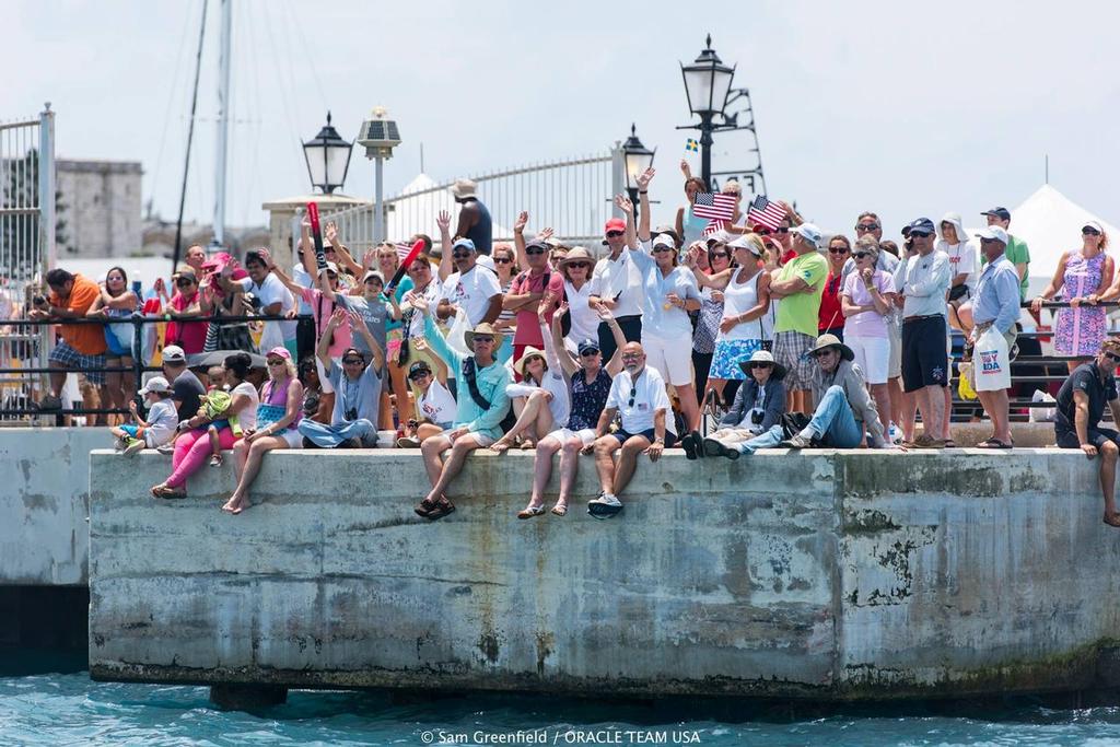 Crowd of fans - Racing at Foil Fest - Bermuda June 2016 photo copyright Sam Greenfield/Oracle Team USA http://www.oracleteamusa.com taken at  and featuring the  class