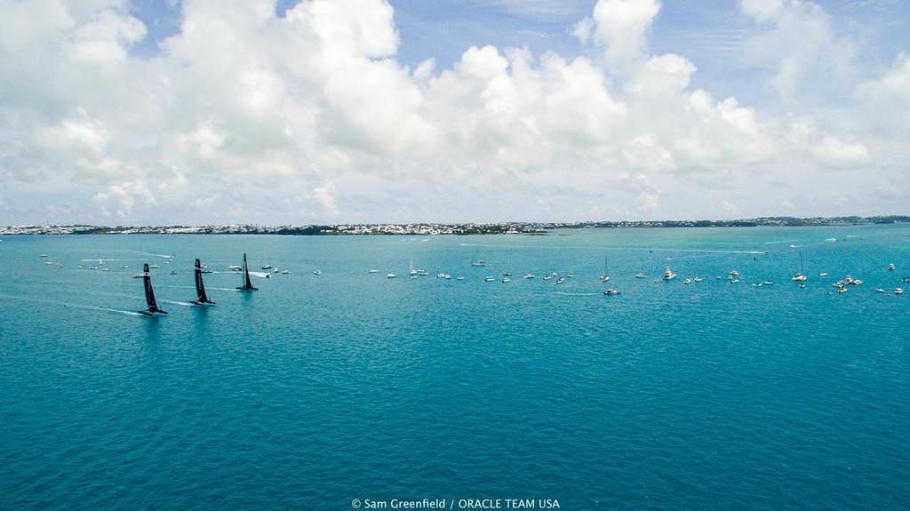 All three teams - Racing at Foil Fest - Bermuda June 2016 photo copyright Sam Greenfield/Oracle Team USA http://www.oracleteamusa.com taken at  and featuring the  class