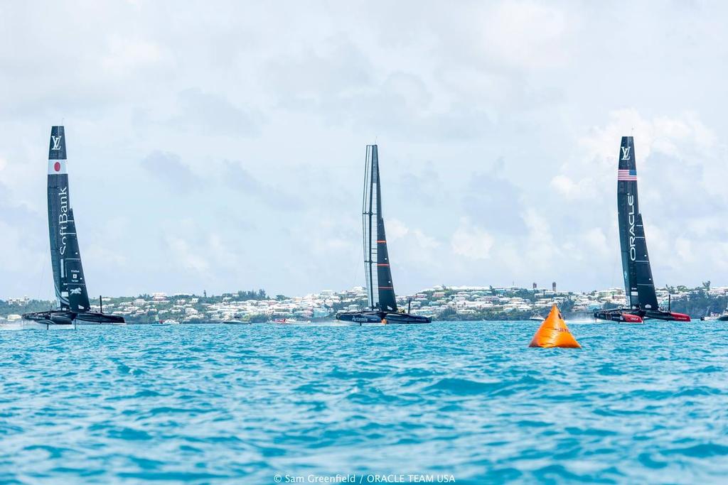 All three teams - Racing at Foil Fest - Bermuda June 2016 © Sam Greenfield/Oracle Team USA http://www.oracleteamusa.com