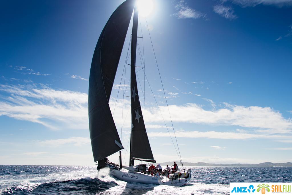VO70 Giacomo nears the finish of the ANZ Sail Fiji race smashing the monohull course record © Suellen Hurling 