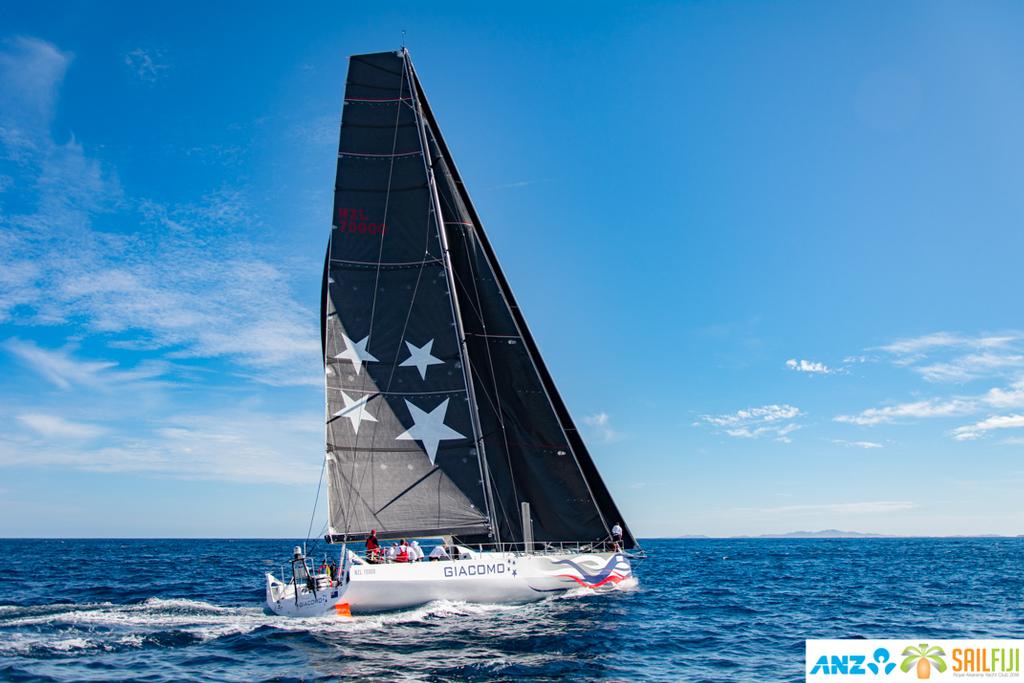  VO70 Giacomo nears the finish of the ANZ Sail Fiji race smashing the monohull course record © Suellen Hurling 