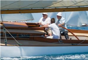 Day 2 - Patrizo Bertelli, Patron of Luna Rossa, helming Linette - 2016 Argentario Sailing Week photo copyright  James Robinson Taylor taken at  and featuring the  class