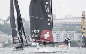 Alinghi were knocked off the Act 3 podium after four days of adrenaline-fuelled racing on Cardiff Bay for Act 3, Cardiff, however the Swiss team still sit in third overall. photo copyright Lloyd Images taken at  and featuring the  class