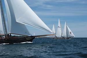 SPIRIT OF BERMUDA leads AMERICA skippered by Troy Sears leads the fleet away in the Spirit of tradition class. photo copyright Barry Pickthall / PPL taken at  and featuring the  class
