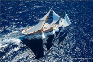 Only one of the beautiful classic schooners that took part in the Big Class Day Sail today - 2016 Superyacht Cup Palma photo copyright www.clairematches.com taken at  and featuring the  class